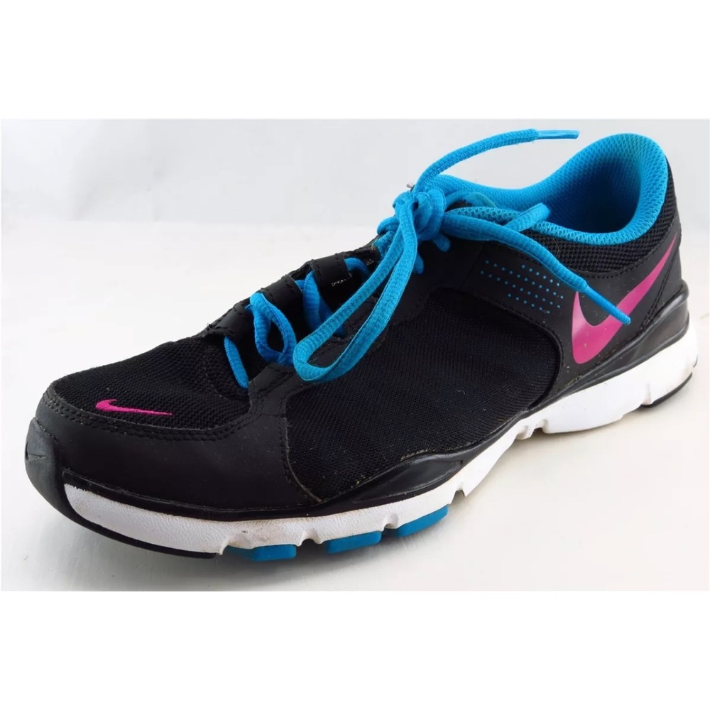 Women’s Nike Training Flex TR2 Sneakers Size 8 Black Mesh Blue Laces Never Worn